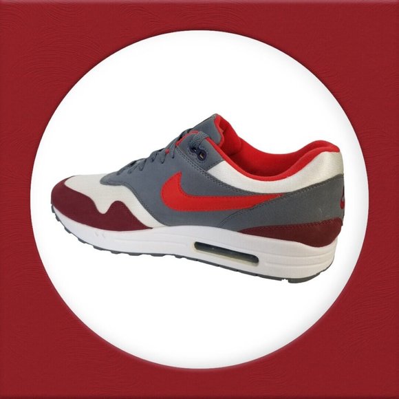 RETRO NIKE AIR MAX 1 ANNIVERSARY RED SZ 13 WHITE GRAY OG 2017 2018 AH8145-100 - Picture 9 of 15